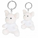 Brelocuri promotionale cu inel metalic si jucarie din plus cu forma de porcusor - HE738 Brelocuri promotionale cu inel metalic si jucarie din plus cu forma de porcusor - HE738