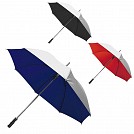 Umbrele promotionale automate argintii, cu maner drept cauciucat si interior colorat - 03084 Umbrele promotionale automate argintii, cu maner drept cauciucat si interior colorat - 03084