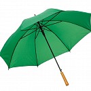 Umbrele verzi automate promotionale cu deschidere de 103 cm si maner din lemn - 0103365 Umbrele verzi automate promotionale cu deschidere de 103 cm si maner din lemn - 0103365