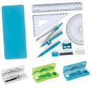 Seturi de 9 instrumente de geometrie in cutie din plastic colorata - 93574 Seturi de 9 instrumente de geometrie in cutie din plastic colorata - 93574