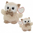 Jucarii promotionale din plus cu forma de bufnita cu inima din carton pentru personalizare - 0502066 Jucarii promotionale din plus cu forma de bufnita cu inima din carton pentru personalizare - 0502066