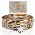 Seturi de 6 bratari promotionale metalice cu forma rotunda - AP791642 Seturi de 6 bratari promotionale metalice cu forma rotunda - AP791642