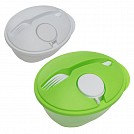 Caserole promotionale din plastic cu furculita si recipient pentru sosuri - R17095 Caserole promotionale din plastic cu furculita si recipient pentru sosuri - R17095