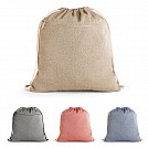 Rucsaci promotionali din bumbac cu snururi si buzunar frontal - 92928 Rucsaci promotionali din bumbac cu snururi si buzunar frontal - 92928