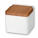 Cosuri de gunoi promotionale din ceramica cu capac din lemn de bambus - 81211 Cosuri de gunoi promotionale din ceramica cu capac din lemn de bambus - 81211