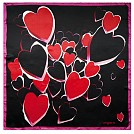 Esarfe promotionale de lux, din matase cu inimioare decorative - Cuore Ungaro UFN129 Esarfe promotionale de lux, din matase cu inimioare decorative - Cuore Ungaro UFN129