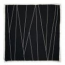 Esarfe promotionale de lux din matase neagra cu dungi decorative albe - Scherrer SFL305 Esarfe promotionale de lux din matase neagra cu dungi decorative albe - Scherrer SFL305