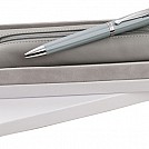 Seturi de pixuri metalice Cacharel, cu etui din piele gri - CPBS193 Seturi de pixuri metalice Cacharel, cu etui din piele gri - CPBS193