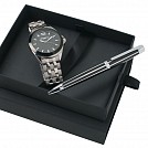 Seturi de ceasuri Ungaro cu bratara metalica si pixuri negre elegante - UPBM474 Seturi de ceasuri Ungaro cu bratara metalica si pixuri negre elegante - UPBM474