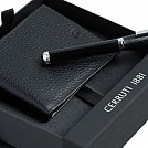 Seturi de portofele Cerruti cu pix metalic negru cu capac - NPRW030 Seturi de portofele Cerruti cu pix metalic negru cu capac - NPRW030