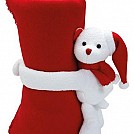 Paturi promotionale de Craciun pentru copii cu ursulet de plus - CX1372 Paturi promotionale de Craciun pentru copii cu ursulet de plus - CX1372