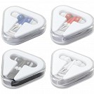 Casti audio promotionale cu dopuri din silicon in suport triunghiular - MO8149 Casti audio promotionale cu dopuri din silicon in suport triunghiular - MO8149