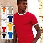 Tricouri promotionale bicolore barbatesti confectionate din bumbac - Ringer 61-168