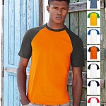 Tricouri promotionale barbatesti, bicolore, din bumbac - Short Sleeve Baseball 61-026