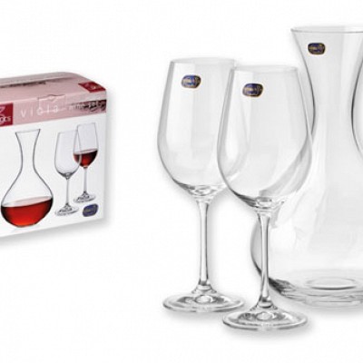 Set de vin cu doua pahare si carafa - 04387 seturi de pahare cu carafa de vin 04387