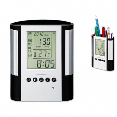 Ceas de birou cu suport pentru pixuri - 42087 ceas de birou cu suport pentru pixuri 42087