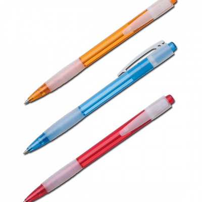Pix din plastic semitransparent cu grip cauciucat - 12634 pixuri promotionale din plastic 12634