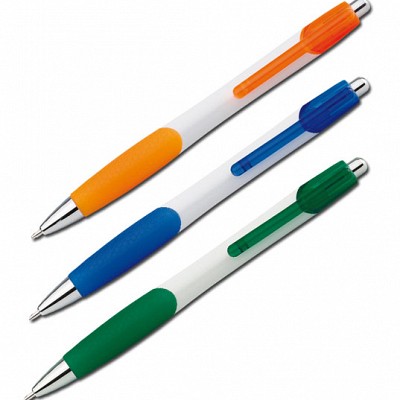 Pix cu grip cauciucat colorat - 13535 pixuri din plastic cu accesorii colorate 13535