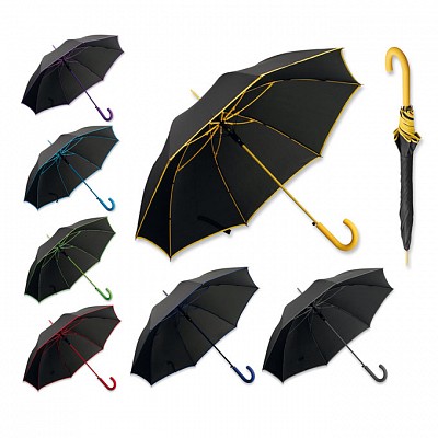 Umbrela automata de 104 cm cu opt panele- 31129 umbrele negre cu accesorii colorate 31129