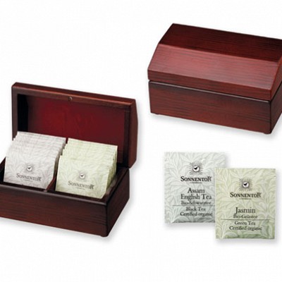 Pliculete de ceai in cutie din lemn - 97406 cutii din lemn cu plicuri de ceai 97406