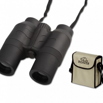 Binoclu din plastic cu elemente metalice - 01208 binoculuri promotionale cu husa 01208