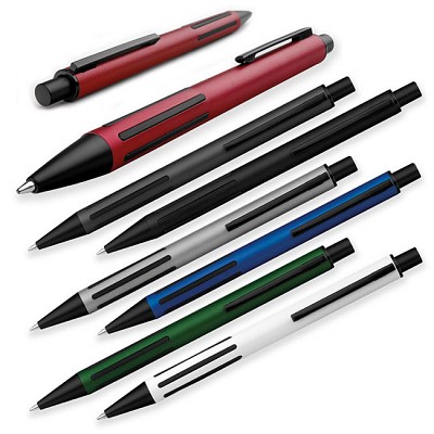 Pix metalic colorat cu grip modern cauciucat - 12506 pixuri promotionale metalice 12506