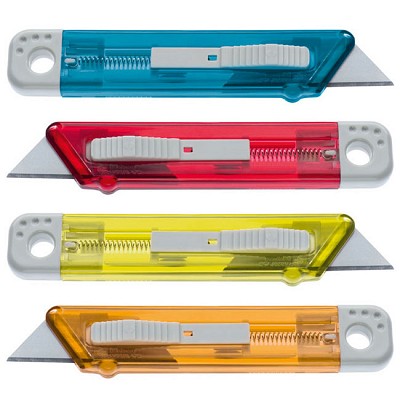 Cutter de birou cu mecanism retractabil automat pentru siguranta - 9017 cuttere promotionale colorate 9017