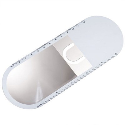 Rigla de 12 centimetri cu semn de carte si lupa - 1999 rigle promotionale cu lupa 1999