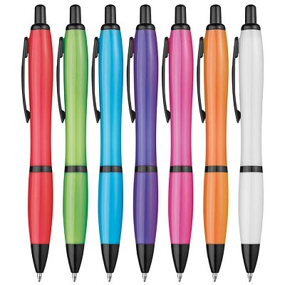 Pix colorat din plastic cu accesorii negre - 1698 pixuri colorate din plastic 1698