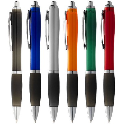 Pix din plastic cu grip cauciucat si corp ergonomic colorat - 10615502 pixuri promotionale cu grip negru 10615500