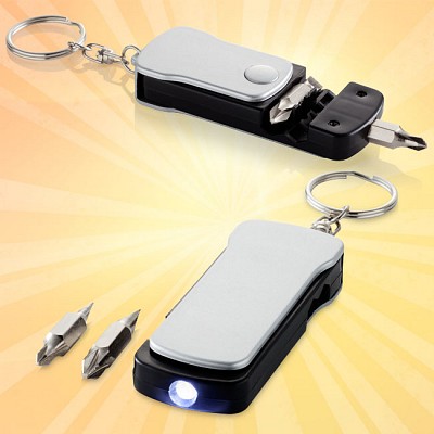 Breloc din plastic cu LED si doua mini surubelnite - 10215800 brelocuri cu led si capete de surubelnite 10215800