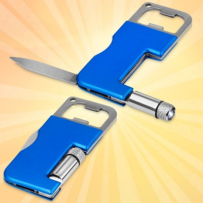 Briceag din aluminiu cu lanterna si desfacator de sticle - 10418901 lanterna de buzunar cu desfacator si cutit pliabil 10418901