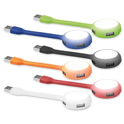 Hub USB cu 4 porturi si lanterna cu 5 LED-uri pentru laptop - MO8670 port hub USB cu 4 iesiri MO8670