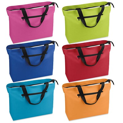 Geanta colorata de plaja cu buzunar exterior cu fermoar - MO8785 MO8785 genti promotionale de plaja