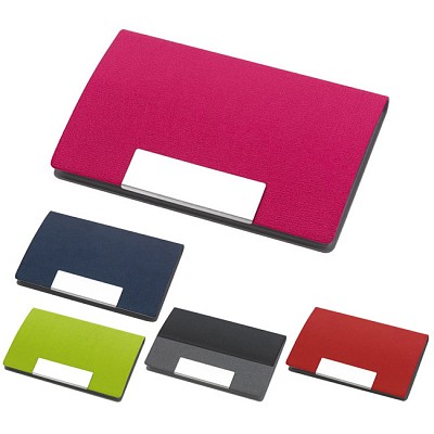 Port card colorat cu placuta metalica pentru inscriptionare - 1103150 portcard uri promotionale 1103150