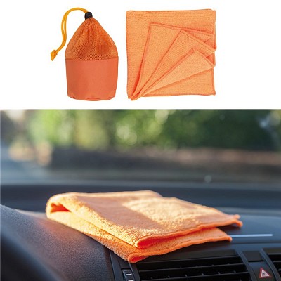 Laveta auto din microfibre cu uscare rapida - 0605003 0605003 lavete promotionale auto portocalii