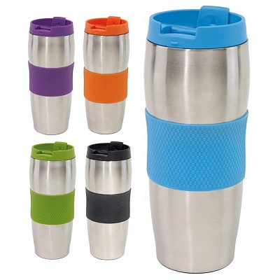 Cana termoizolanta cu grip si capac colorate - 0304135 cani termoizolante cu grip cauciucat colorat 0304135