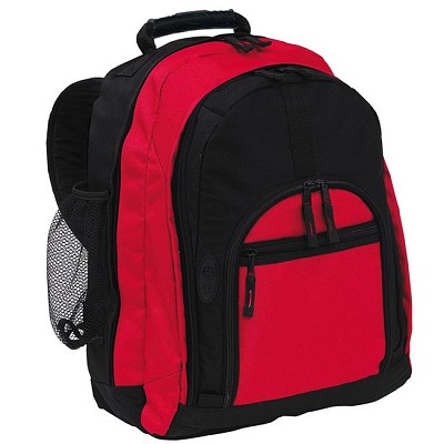Rucsac bicolor cu multiple buzunare - 0219517 0219517 rucsaci rosii promotionali cu multiple compartimente