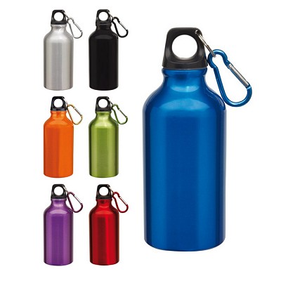 Bidon metalic de 400 ml cu carabina colorata - 0603040 bidoane sport metalice colorate 0603040