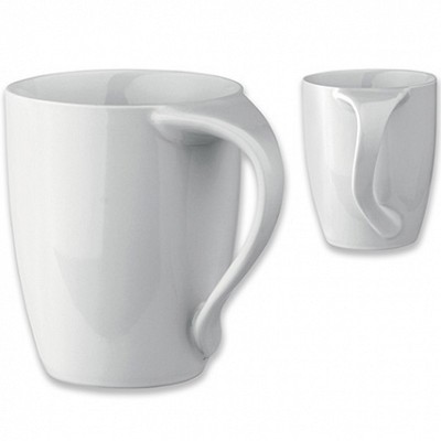 Cana alba din portelan cu capacitate de 330 ml - 04395 cani albe din portelan cu toarta eleganta 04395