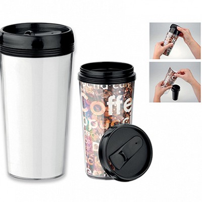 Pahar din plastic cu perete transparent - 54382 pahare promotionale cu perete transparent 54382