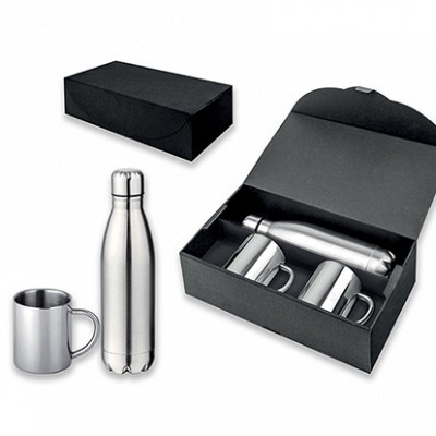 Set de 2 cani metalice cu termos din otel inoxidabil - 99204 set de 2 cani cu bidon metalice 99204
