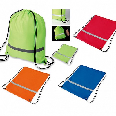 Rucsac promotional cu banda reflectorizanta - 72412 72412 rucsaci reflectorizanti colorati