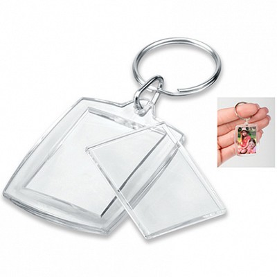 Breloc cu fereastra detasabila pentru insert de fotografii - 27735 27735 brelocuri din plastic transparent