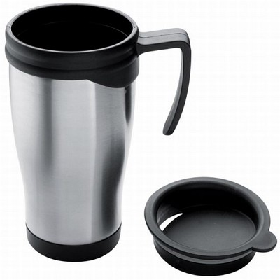 Cana promotionala termoizolanta cu capac din silicon - 65400 65400 Cana termoizolanta cu perete dublu