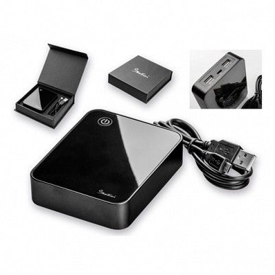 Powerbank metalic patrat cu capacitate de 8000 mAh - 45254 45254 powerbank uri baterii externe USB de 8000 mAh