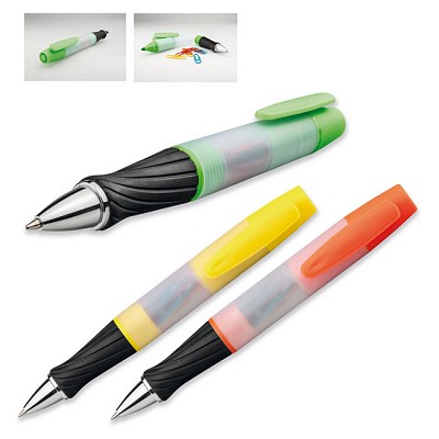 Pix cu evidentiator de text si spatiu pentru agrafe de birou - 12595 12595 pixuri cu textmarker evidentiator