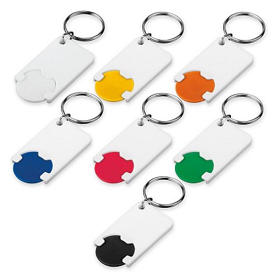 Breloc din plastic cu moneda detasabila - 27734 27734 brelocuri cu moneda detasabila colorata