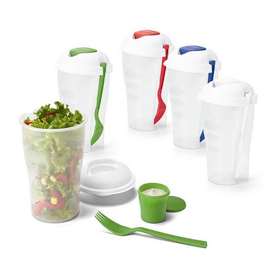 Pahar de salata cu furculita si recipient pentru dressing - 93878 pahare de salata cu furculita 93878