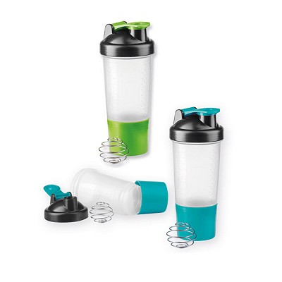 Shaker din plastic de 600 ml cu compartiment pentru depozitare - 01359 shakere sport de proteine 01359
